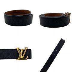 ルイヴィトン LOUIS VUITTON ベルト サンチュール LVイニシャル リバーシブル M9521 ブラックの画像