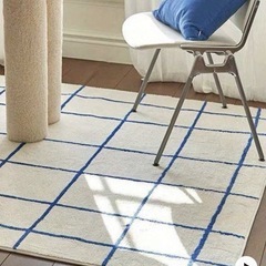 【新品未使用】100×150　チェックラグ/カーペットの画像