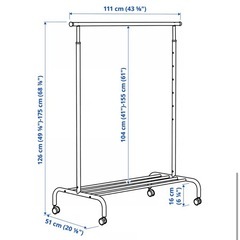 IKEA　RIGGA リッガ ハンガーラック, ホワイトの画像