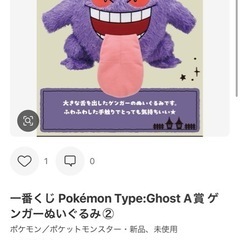 ゲンガーとヒトカゲぬいぐるみ2つセットの画像