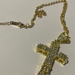 18金 K18刻印 クロス付金ネックレス 期間限定出品 luxury 金チェーン約9gの画像