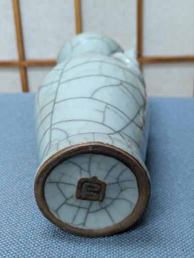 骨董品 古備前 置物 花生け 花瓶 松亀紋様 陶印あり 戦国時代？ 骨董品花瓶 (亀仙人) 本町のインテリア雑貨/小物《置物