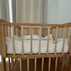 happinessミニサイズベビーベッド ヤトミ製 ナチュラル の画像
