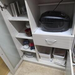 キッチンボード カップボードニトリ 白 ホワイトの画像