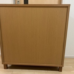 【廃盤】無印良品 オーク材 キャビネットガラス扉（引戸）の画像