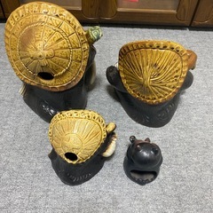 信楽焼 たぬき 置物 商売繁盛 4体セットの画像