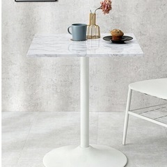 ⇣ᰔᩚ韓国っぽデザイン 大理石調カフェテーブルの画像