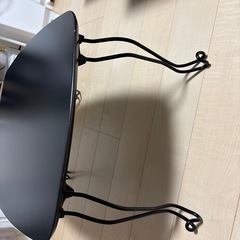 【折りたたみ式テーブル】黒 × アイアン脚の画像