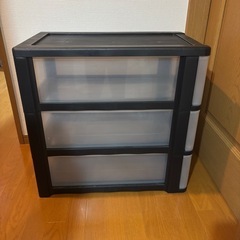 収納　クリアボックス　3段　黒の画像