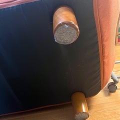 【お値下げ可能】折り畳み収納可能　ふっくらカウチソファ　オレンジの画像