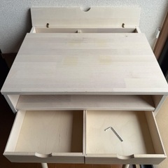 ☆立って使えるパソコンデスク☆キーボード・マウス用引出し付で省スペースの画像