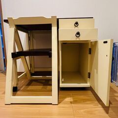 【完成品】天然木折りたたみデスク＆チェアセット＊使わないときはコンパクトに~お譲りいたします。の画像
