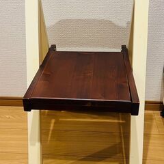 【完成品】天然木折りたたみデスク＆チェアセット＊使わないときはコンパクトに~お譲りいたします。の画像