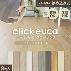 【はめ込み式】フロアタイル クリックeuca ウッディグレージュ 4ケース＋バラ板3枚の画像