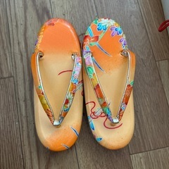 七五三　3歳　女児　着物セット　オレンジ　花柄の画像