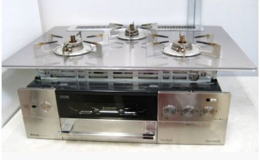 リンナイ　ビルトインガスコンロ　デリシア RHS71W22E2R2D-STW　動作良好　都市ガス12・13A　2018年製　Rinnai　DELICIA　ガラストップ