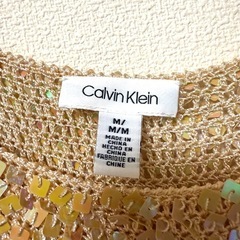 CalvinKlein カルバンクライン　スパンコール　キャミ　イエロー　Y2Kの画像