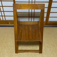 折りたたみ式ウッドチェア 木製 W約46cm D約43cm H約75.5cm 座面の高さ約45cmの画像