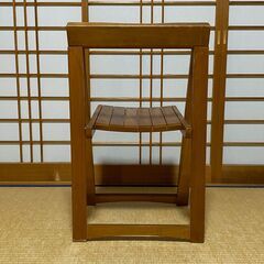 折りたたみ式ウッドチェア 木製 W約46cm D約43cm H約75.5cm 座面の高さ約45cmの画像