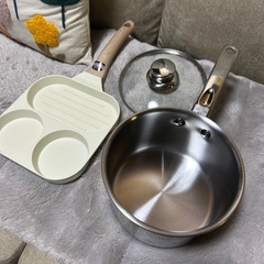 仕切りフライパン& マキシムシム片手鍋　2点セットの画像