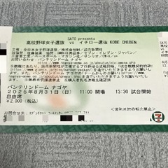 【チケット】高校野球女子選抜VSイチロー選抜 KOBE CHIBENの画像