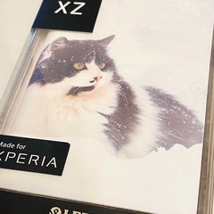 新品　Xperia XZ用スマートフォンケース「Design+」シリーズ　猫の画像
