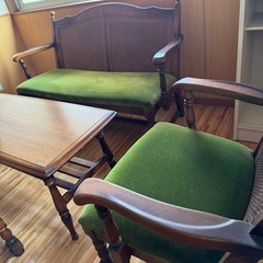 まとめて 個別でもok 家具セット 椅子 長椅子 カリモク 緑 グリーン テーブル  机の画像