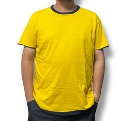 80s チャンピオン　ダブルフェイス　ネイビー×イエロー　王道　半袖tシャツ　XLサイズの画像