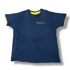 80s チャンピオン　ダブルフェイス　ネイビー×イエロー　王道　半袖tシャツ　XLサイズの画像