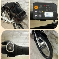 🌸美品🌈大容量8🌸室内保管🌼パナソニック ⚪️ギュット　🌸子供乗せ電動自転車ホワイト19の画像