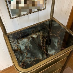 アンティーク調アイアン 姿見＆ラックの画像