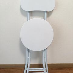 VECELO 折りたたみチェア 耐荷重100kg 木目 ホワイトの画像