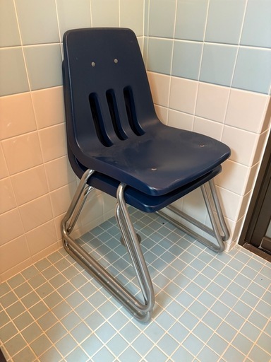 希少】VIRCO ヴィンテージ スタッキングチェア USA製 グレー 希少