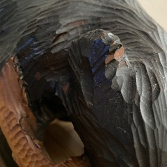 木彫りの熊　木製の画像