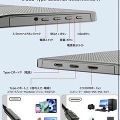 モバイルモニター 15.6インチ フルHDキックスタンド型&保護カバー 薄型の画像