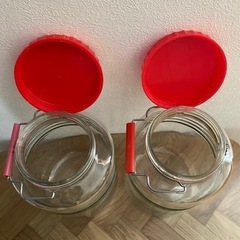 ガラス 保存容器 2コセット　果実酒びん 梅びん 果実酒瓶 ガラス容器 保存瓶 梅酒 瓶 果実酒 漬物 ガラスの画像