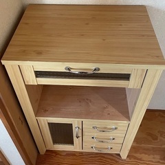 木製ラック 収納棚 引き出し付きの画像
