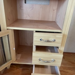 木製ラック 収納棚 引き出し付きの画像