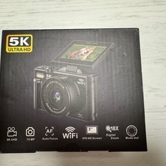 【新品未使用品】デジタルカメラ 5K録画 デジカメ 7500万画素 Wi-Fi機能 180度回転可能ディスプレイ オートの画像