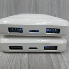 ( M-773 )HIDISC 磁気研究所 モバイルバッテリー ２個セット 10000mAh HDDA-MB10TAWH USB Type-C ホワイト 白 PSEマーク認証 中古 動作確認済みの画像