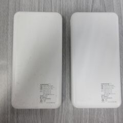 ( M-773 )HIDISC 磁気研究所 モバイルバッテリー ２個セット 10000mAh HDDA-MB10TAWH USB Type-C ホワイト 白 PSEマーク認証 中古 動作確認済みの画像