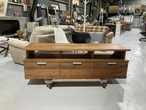 E19★国産TVボード★天然木 テレビ台 AVボード ローボード ウォルナット ナチュラルモダン W150cm 北欧