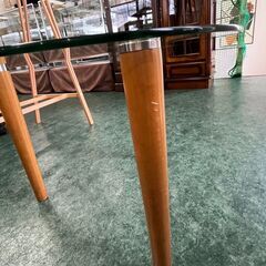 丸テーブル 円型 ガラステーブル 直径59.5cm 高さ40cm シンプル 札幌 東区 店頭引取り歓迎の画像