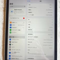 iPad 第９世代 10.2インチA2604 Wi-Fi-sell silver ６４GB  バッテリー９０% 　002の画像