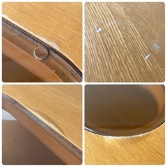ガラスコーヒーテーブル　木製の画像