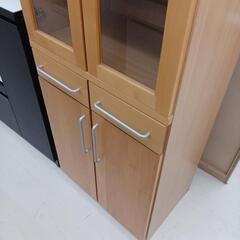 【ドリーム尾浜店】2枚扉食器棚　NA　※スレ　キズあり　高さ(H)180cm× 幅(W)60cm× 奥行(D)45cmの画像