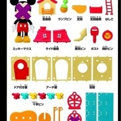 ディズニー DIYTOWN ミッキーのおうち 100エーカーの森の大きな木のおうち おもちゃ 中古 おもちゃ2つセットの画像