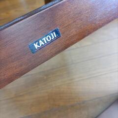 katoji 　子ども用　木製ワイドハイチェア ステップ切り替え（ブラウン）の画像