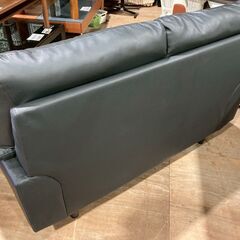 【愛品館 市原店】2人掛けソファ合皮張り（黒）の画像