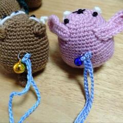 ハンドメイド　あみぐるみ　イヌ　ワンちゃん　ストラップの画像